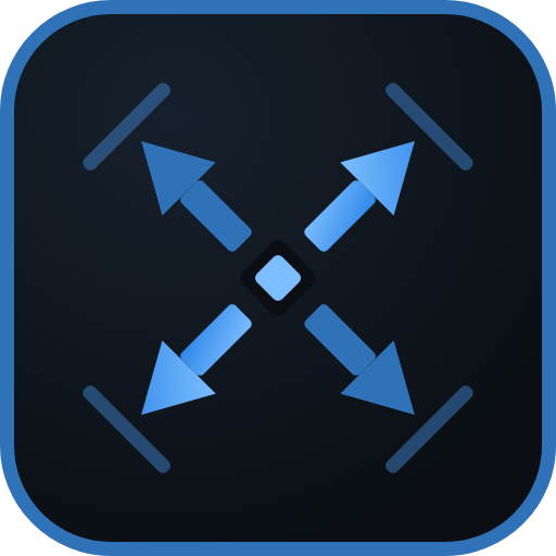 BHX CAD icon: two dimension lines crossing to form an X